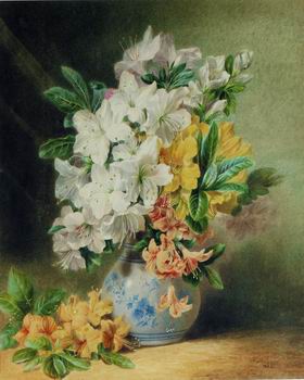 Floral, beautiful classical still life of flowers.035